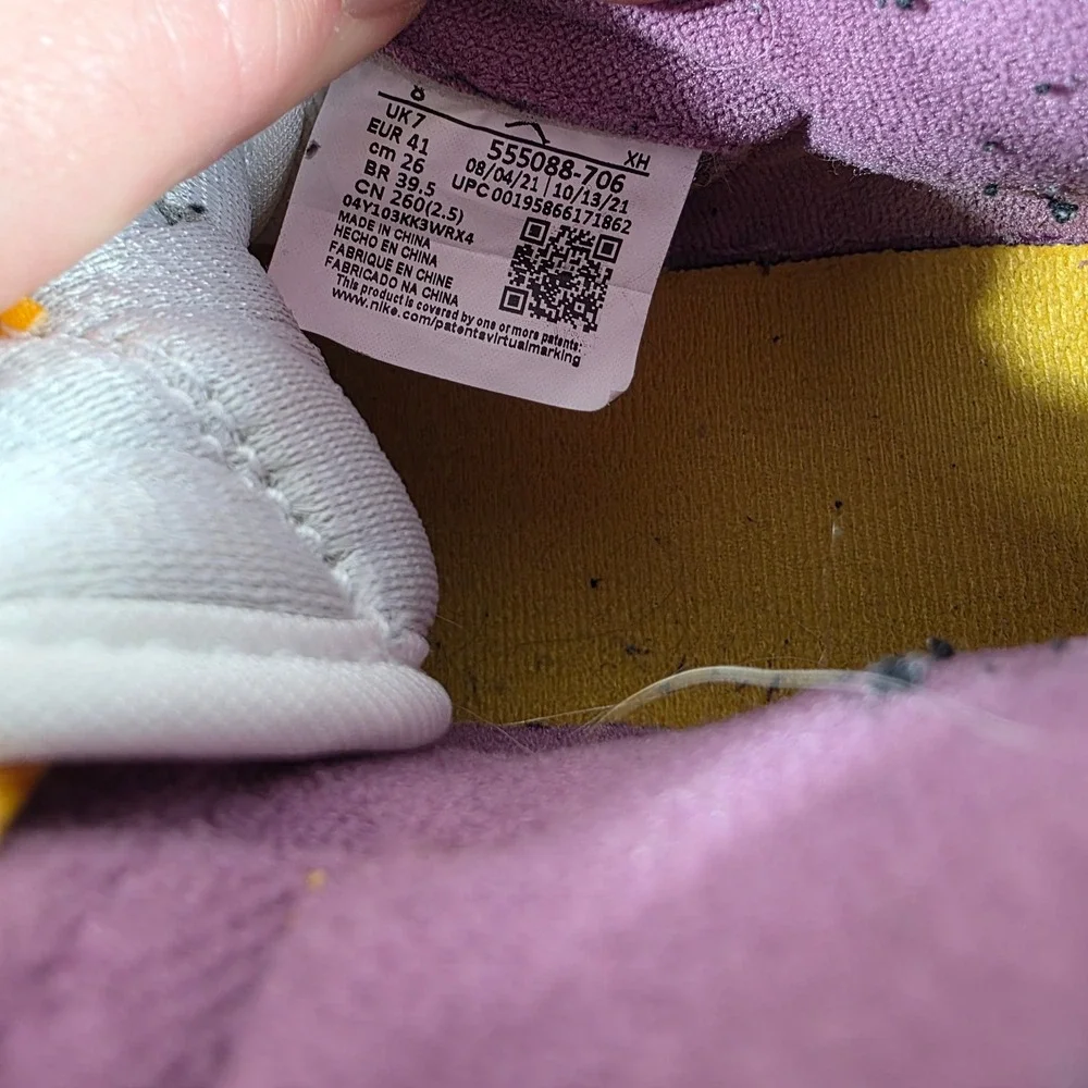 Air Jordan 1‎ Retro High OG Brotherhood Gold Purple 555088-706 Mens Size 8